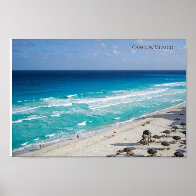 Póster Poster de Playa de Cancún, México (Frente)