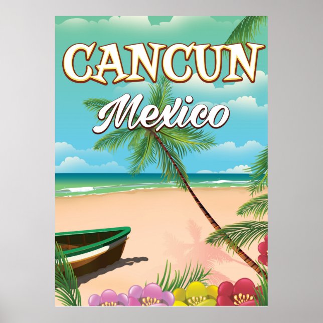 Póster Poster de playa de Cancún México (Frente)