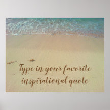 poster de playa de cita inspiradora personalizado