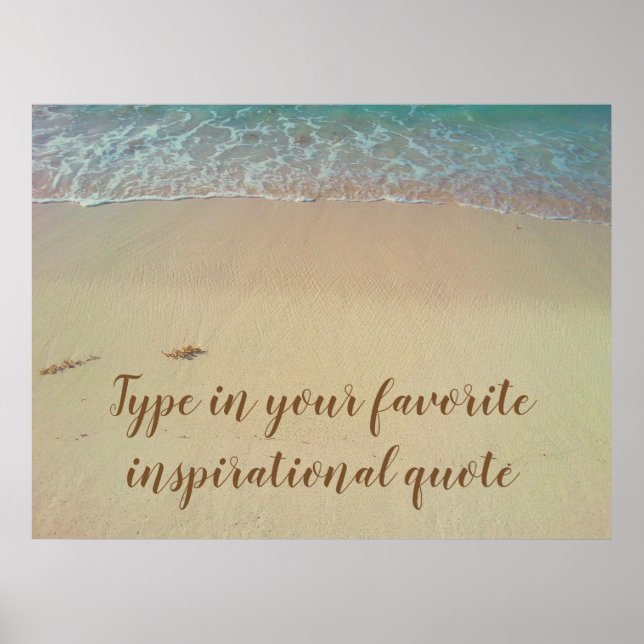Póster poster de playa de cita inspiradora personalizado (Frente)