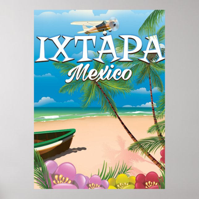Póster Poster de playa de Ixtapa México (Frente)