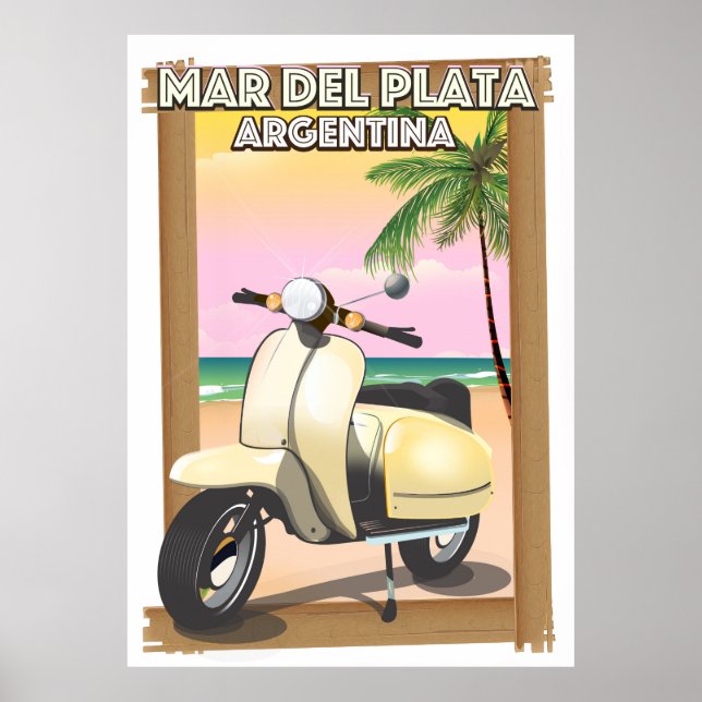 Póster Poster de playa de Mar del Plata Argentina (Frente)
