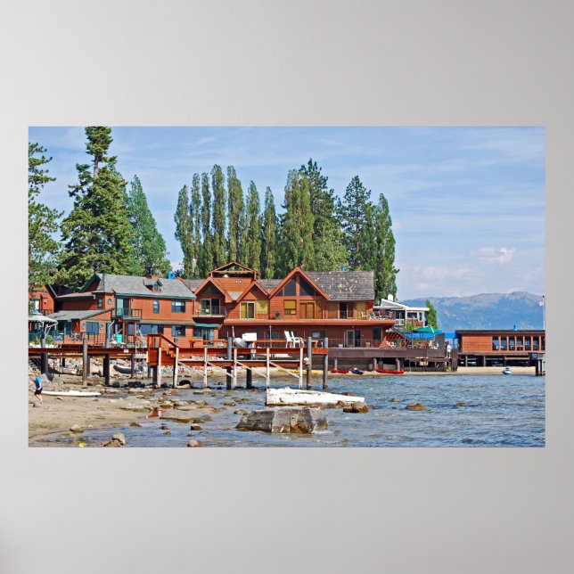 Póster poster de playa junto al lago (Frente)