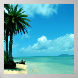 Póster Poster de playa tropical de Hawái