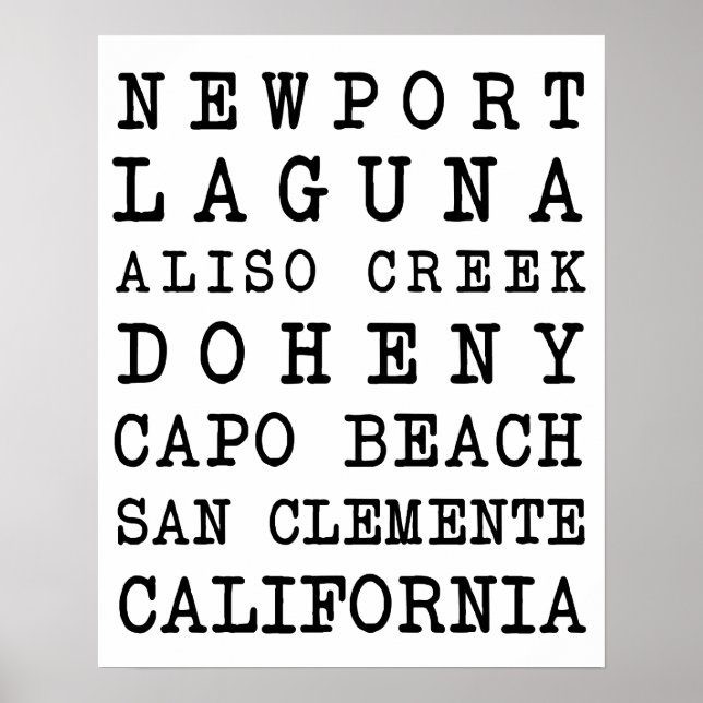 Póster POSTER de playas de OC (Frente)