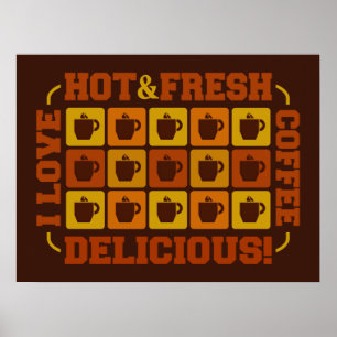 Póster Poster de plazas de café, personalizable