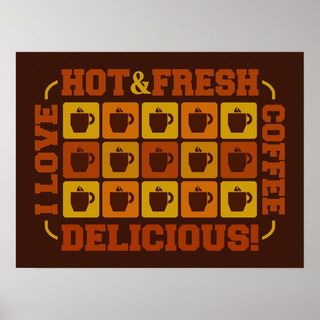 Póster Poster de plazas de café, personalizable (Frente)