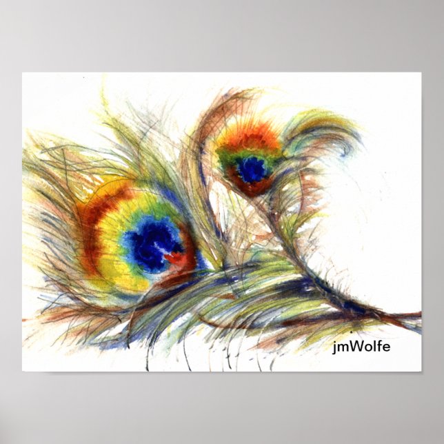 Póster poster de pluma de pavo real (Frente)