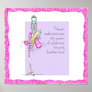 Póster Poster de pluma rosa caliente