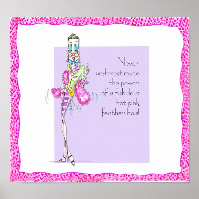 Póster Poster de pluma rosa caliente (Frente)