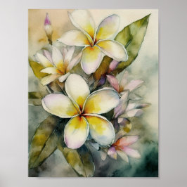 Póster Poster de Plumeria Amarilla de Hawái