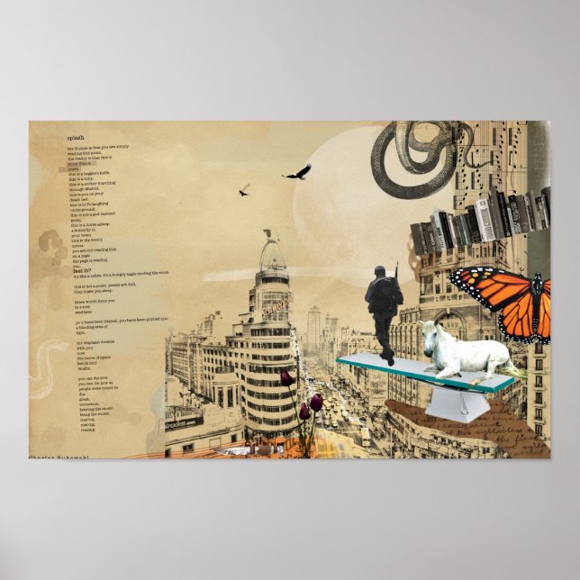 Póster Poster de poema de Bukowski (Frente)