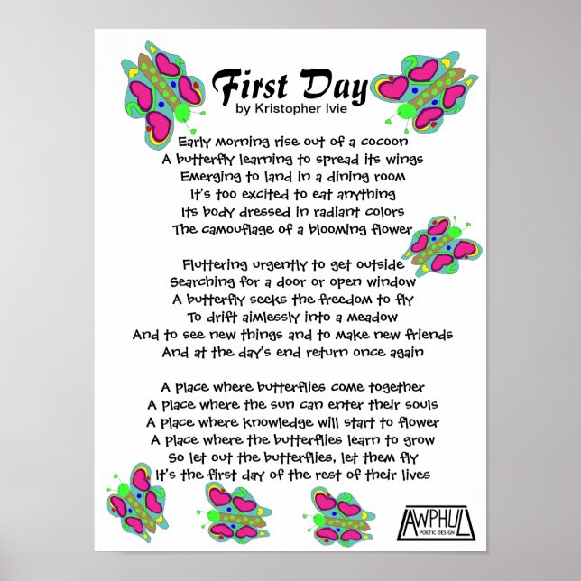 Póster Poster de poema de primer día (16x12) (Frente)