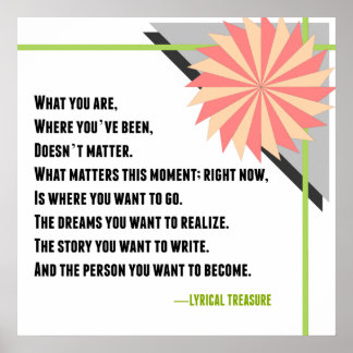 Póster Poster de poema del tesoro lírico de cambio inspir