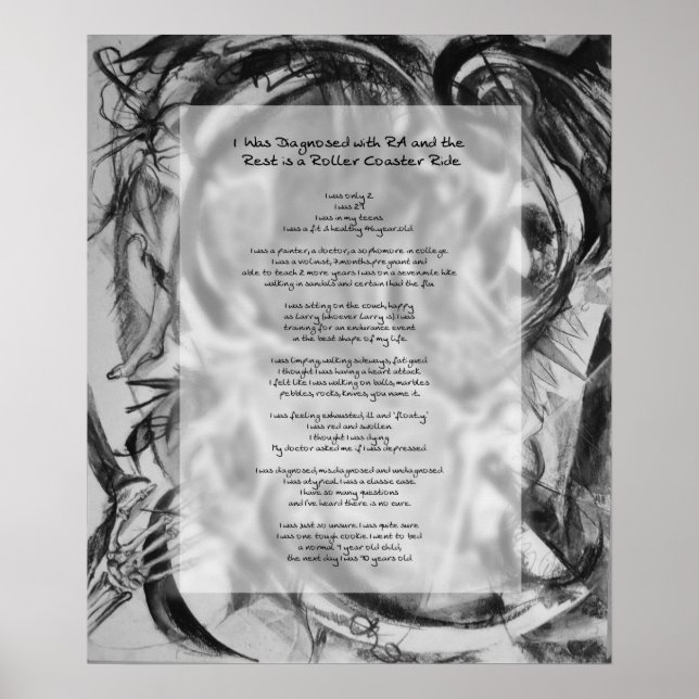 Póster POSTER de poemas de voz de paciente de RD (Frente)