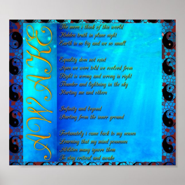 Póster Poster de poemas terrestres planos (Frente)