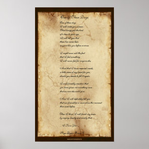 Póster poster de poesía amistosa "Uno de estos días"