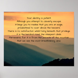 Póster Poster de poesía Inspiradora sobre el atardecer