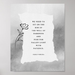 Póster Poster de poesía motivador Pablo Neruda