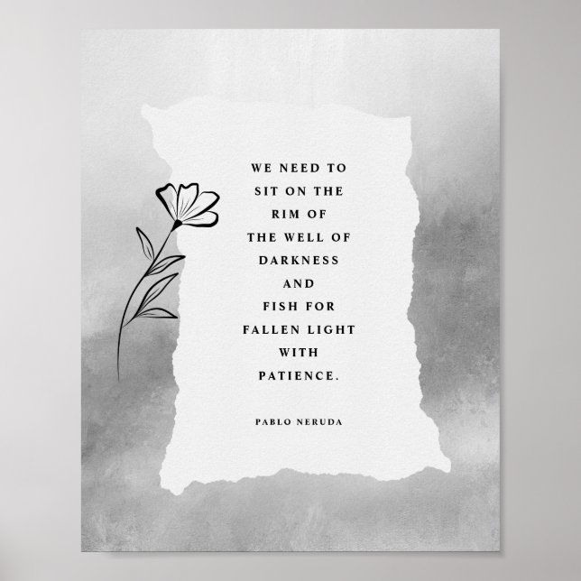 Póster Poster de poesía motivador Pablo Neruda (Frente)