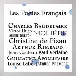 Póster Poster de poetas franceses