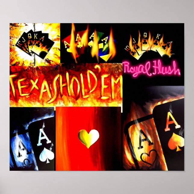 PÓSTER POSTER DE POKER ART TEXAS HOLD EM COLLAGE (Frente)