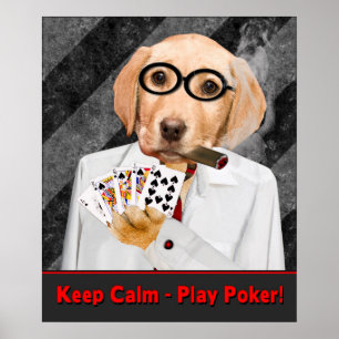PÓSTER POSTER DE POKER - MANTENER CALMA - JUGAR POKER