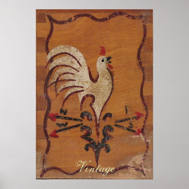 Póster Poster de pollo de época (Frente)