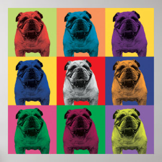 Póster Poster de Pop-Art bulldog