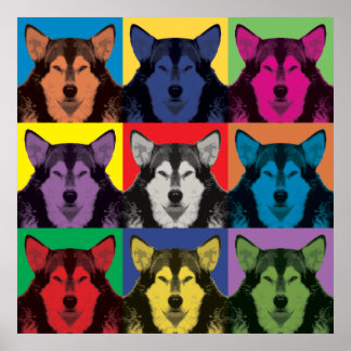 Póster Poster de Pop-Art de Alaskan Malamute
