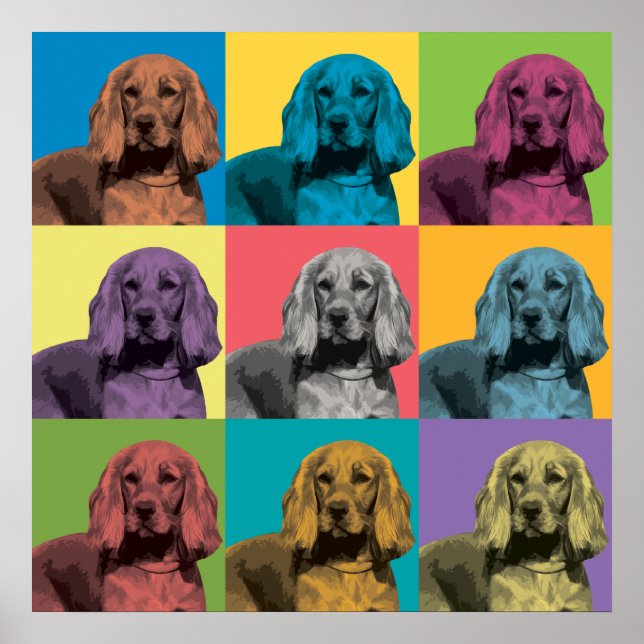 Póster Poster de Pop-Art de Cocker Spaniel (Frente)