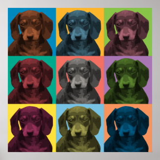 Póster Poster de Pop-Art de Dachshund