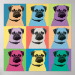 Póster Poster de Pop-Art de Pug<br><div class="desc">Poster de Pop-Art de Pug</div>