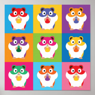 Póster Poster de Pop Art Hamsters