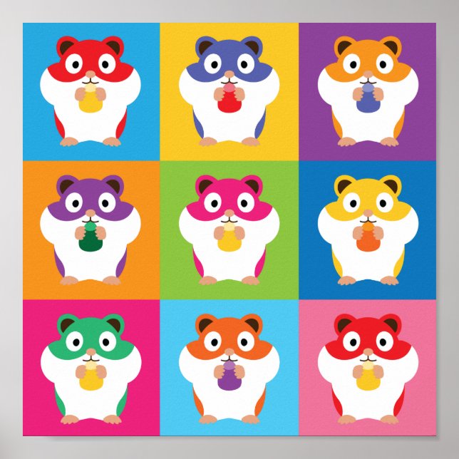 Póster Poster de Pop Art Hamsters (Frente)