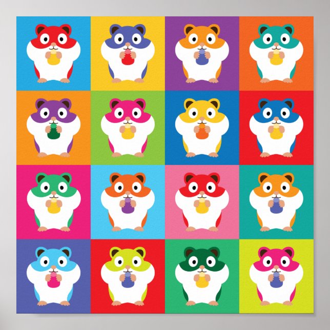 Póster Poster de Pop Art Hamsters (Frente)