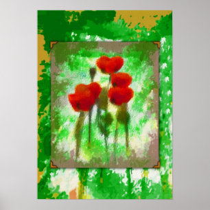 Póster Poster de Poppies Pintados