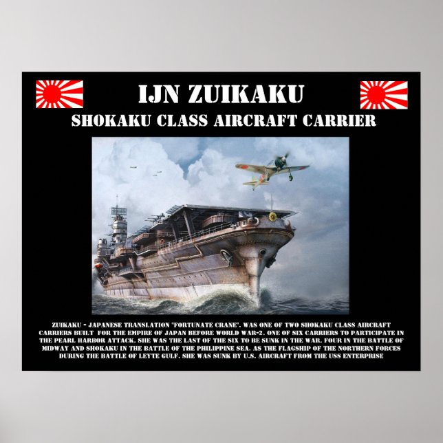 Póster Poster de portaaviones IJN Zuikiaku (Frente)