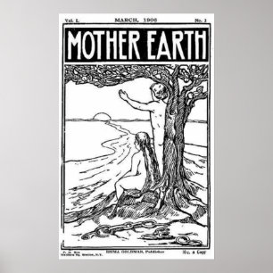 Póster poster de portada de la revista madre earth de mar