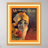 Poster de portada de la revista Metropolitan 1920s