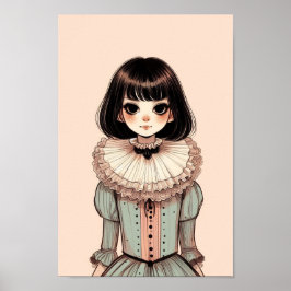 Póster Poster de portrait de jeune fille