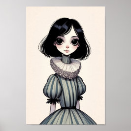 Póster Poster de portrait de jeune fille
