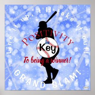 Póster Poster de positividad del tema del béisbol HAMbyWG