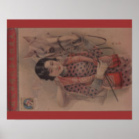 Poster de postales chino de época