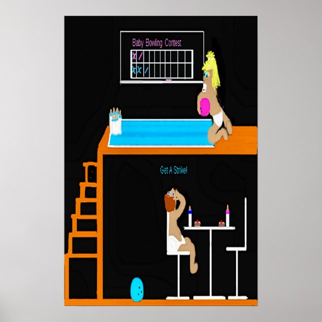 Póster poster de poster de bolos para bebés (Frente)