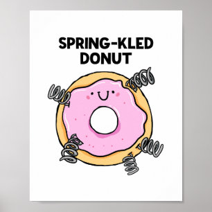 Póster Poster de postre de Donut de primavera