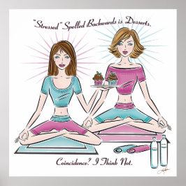 Póster Poster de postres con estresado hacia atrás