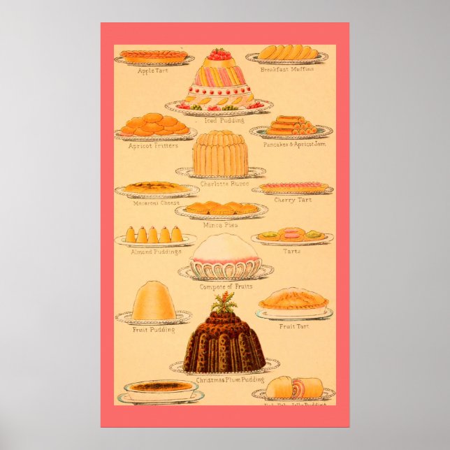 Póster Poster de postres de época (Frente)