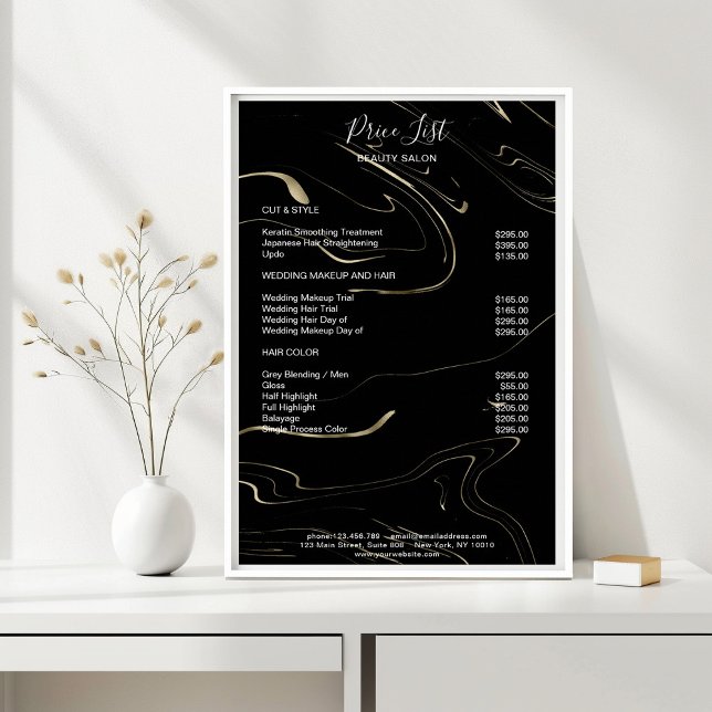 Póster Poster de precios modernos del oro negro de mármol (Subido por el creador)