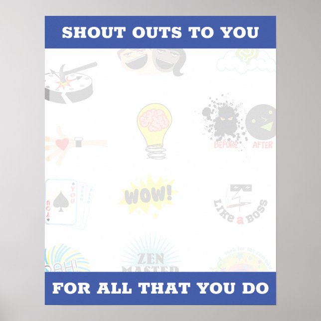 Póster Poster de premio de pegatinas de reconocimiento (Frente)